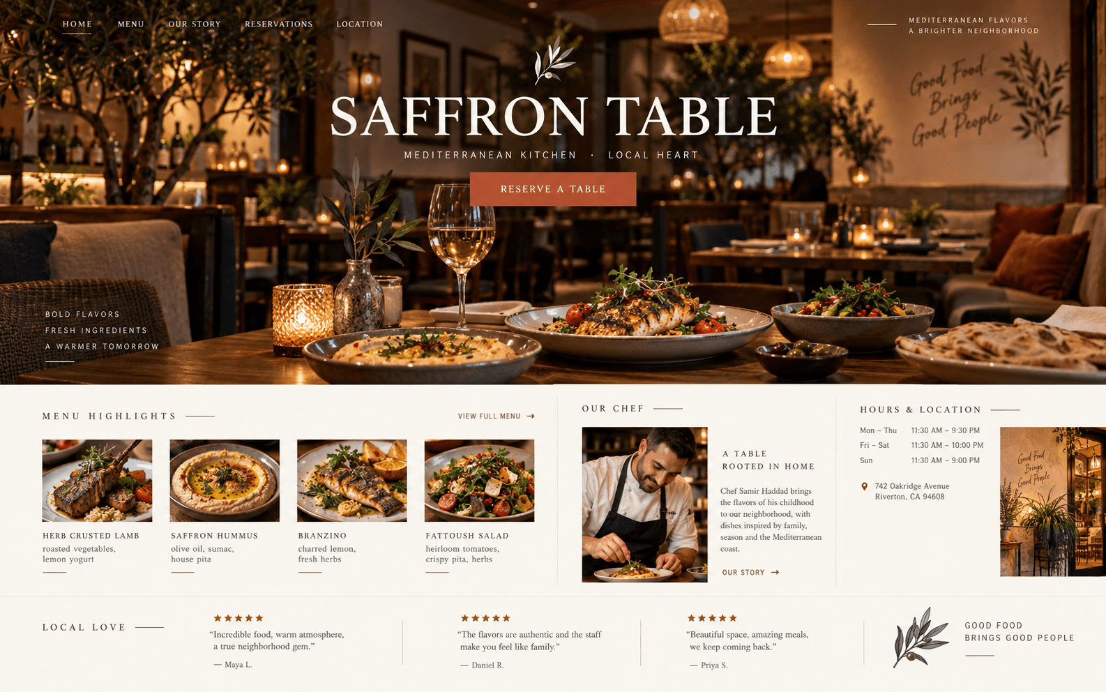 SAFFRON TABLE project
